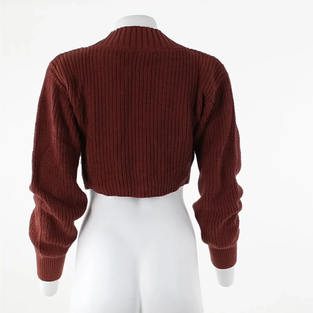 Free People Emilie Sweater in Cherry Cola